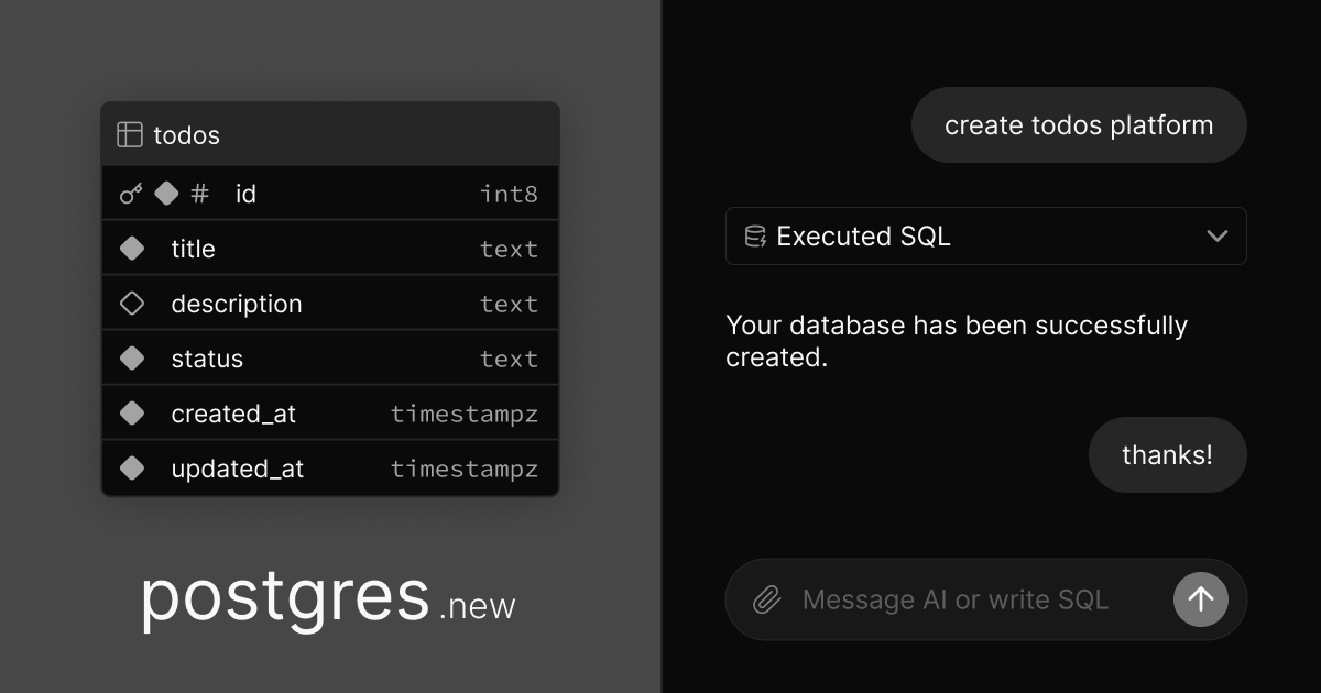 Postgres Sandbox - An AI powered Database Builder